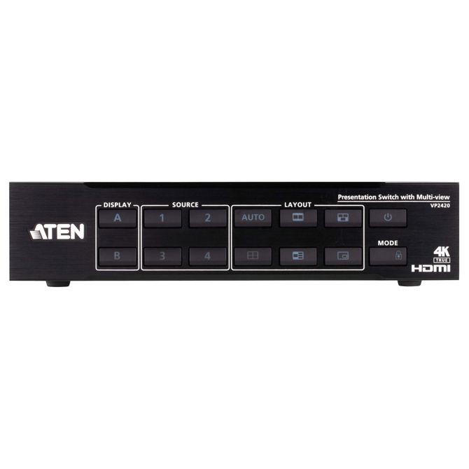 ATEN VP2420 4 x 2 True 4K predstavitveno matrično stikalo z več pogledi