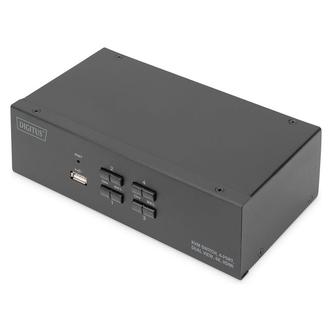 DIGITUS KVM stikalo 4-portno dvojno zaslon 4K HDMI