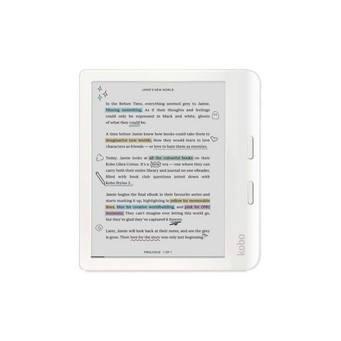 E-bralnik Kobo Libra Colour, 7'' Touch, 32 GB, Wi-Fi, bel