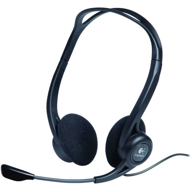 Slušalke Logitech 960 žične, on-ear, vgrajen mikrofon, pisarniške, črne