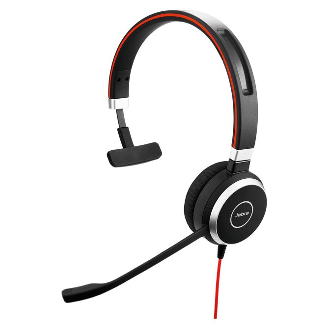 Slušalke Jabra Evolve 40 MS Mono žične, USB in 3,5 mm priključek, mikrofon z odpravljanjem šumov, certifikat Microsoft, torba za shranjevanje