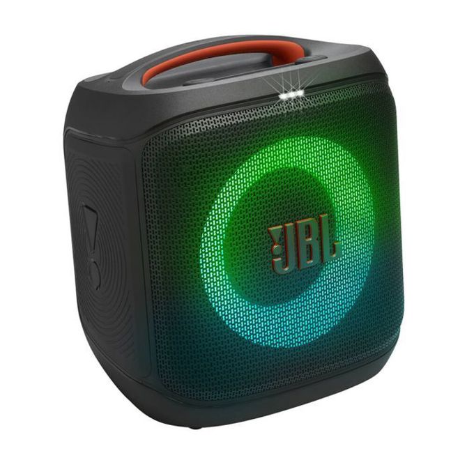 prenosni zvočnik JBL PartyBox Encore Essential 2, 100W, Bluetooth, RGB osvetlitev, IPX4, vhoda za mikrofon in kitaro, črne barve
