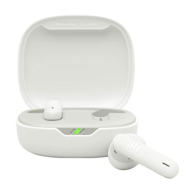Brezžične slušalke z mikrofonom JBL Wave Flex 2 , bele
