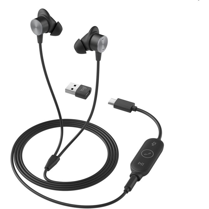 Slušalke Logitech Zone Wired Earbuds UC - GRAPHITE - EMEA