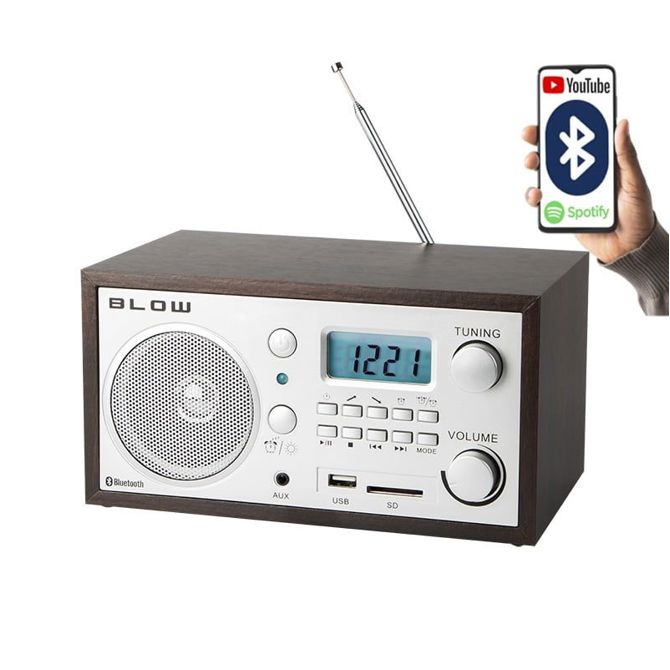 Prenosni FM radio Blow LCD USB bluetooth SD