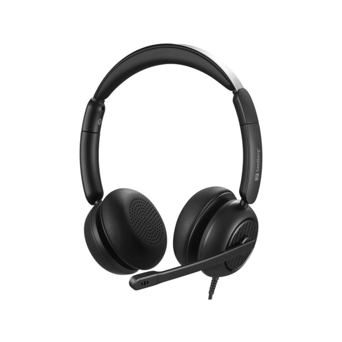 Slušalke Sandberg 3v1 Office Headset Pro USB-C/USB-A/3,5 mm, ENC, mikrofon, nadzor na kablu, udobne blazinice