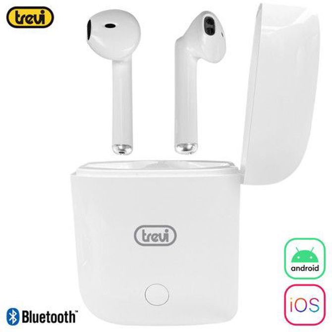 TREVI HMP 12E20 AIR mini Bluetooth 5.1 slušalke z mikrofonom, TWS, polnilna enota, touch kontrola, bele