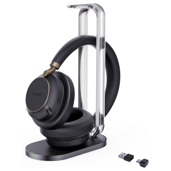 Slušalke Yealink Bluetooth BH76 Plus s polnilnim stojalom Teams Black USB-C/A