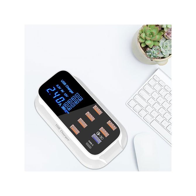 8x USB 3.0 hitri polnilec LCD 5-12V 40W 2