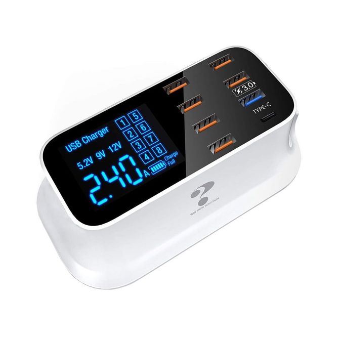 8x USB 3.0 hitri polnilec LCD 5-12V 40W 5