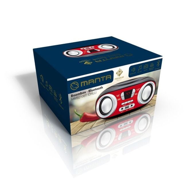 Radio MANTA MM9210BT CHILLI Premium Boombox z Bluetooth/USB/Radio FM/AUX-in zto150400547940 4