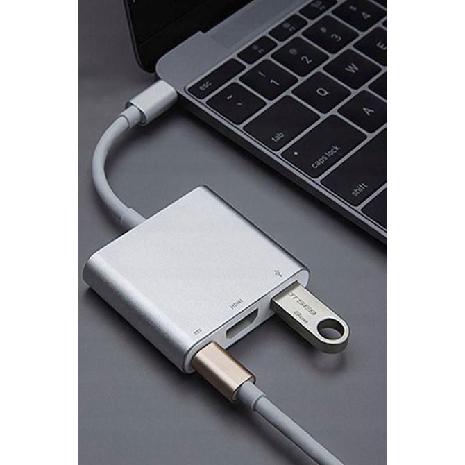Adapter 3v1 USB 3.0 USB-C HDMI na USB-C 6