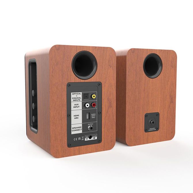 Zvočnik Aiwa ASP-A200BR aktivni, 2 x 25 W, Bluetooth 5.0, Rear Bass Reflex, MDF ohišje, več vhodov 5