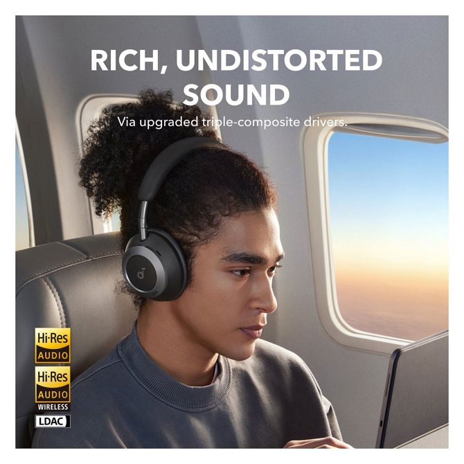 Slušalke Anker Soundcore Space One Pro črne, ANC, Bluetooth 5.3, do 60h, zložljive, torbica 4