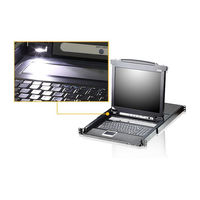 ATEN CL5716MW 43 cm široko LCD KVM stikalo, USB-PS/2, VGA, 16 vrat, DE-Layout 3