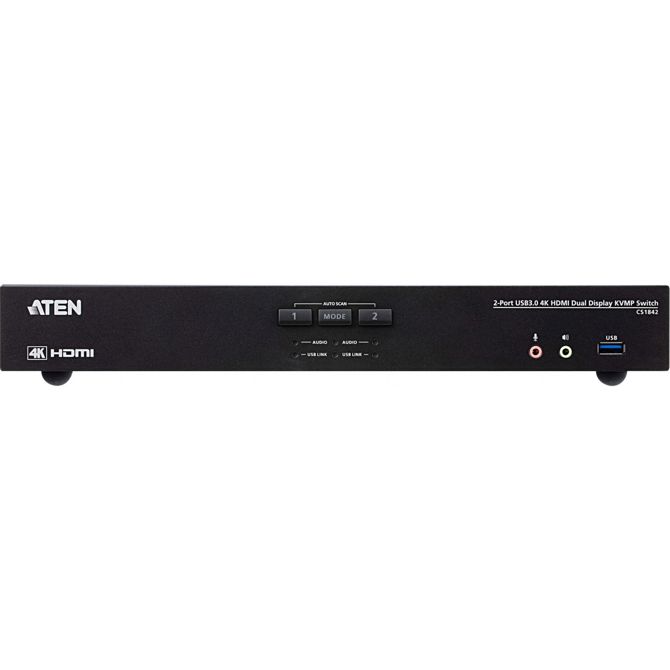 ATEN CS1842 2-port True 4K HDMI Dual-View KVM stikalo z zvokom in USB 3.0 Hub 2