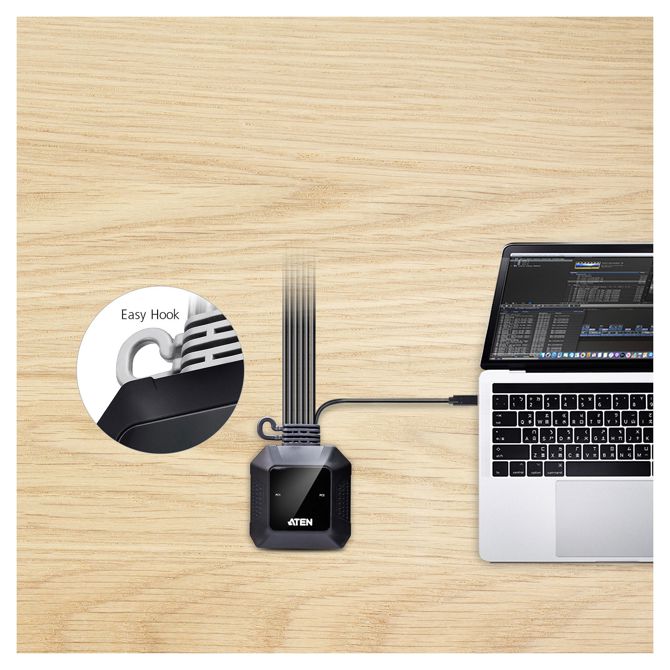 ATEN CS52DP 2-portni USB-C DP hibridni KVM kabel 5