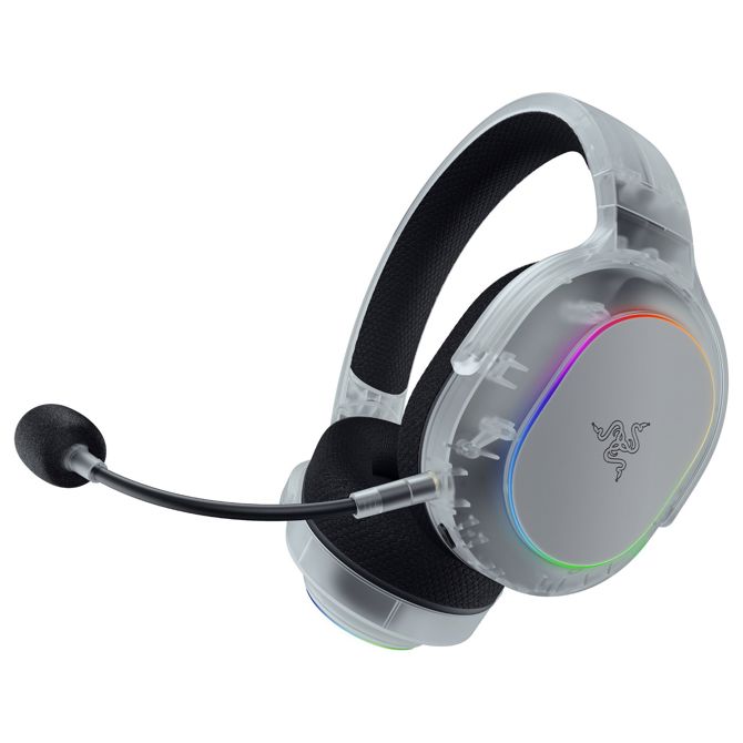 Slušalke Razer Barracuda X Chroma Phantom White brezžične, RGB osvetlitev, virtualni 7.1 zvok, snemljiv mikrofon, 70 ur avtonomije 2
