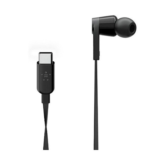 Ušesne slušalke Belkin Rockstar z USB-C priključkom, črne 4