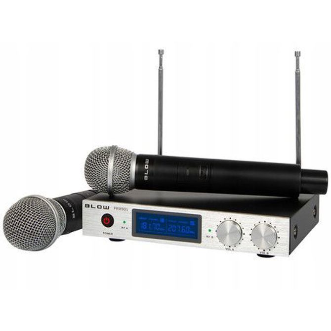 BLOW PRM905 2x brezžični mikrofon s sprejemnikom, domet 50m, priložene baterije 4