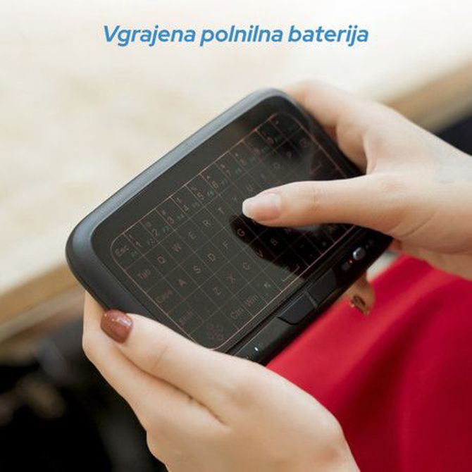 Brezžična mini QUERTY tipkovnica/daljinec TOUCH BLOW mini KS-4, WiFi 2.4GHz, vgrajena baterija, na dotik, do 10m 3
