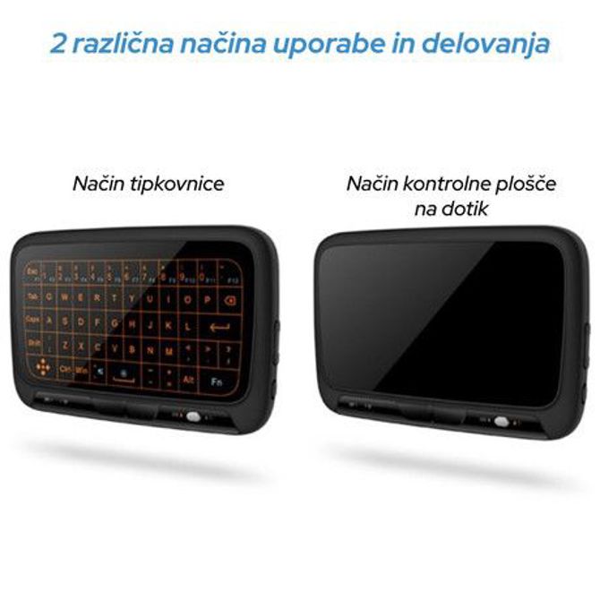 Brezžična mini QUERTY tipkovnica/daljinec TOUCH BLOW mini KS-4, WiFi 2.4GHz, vgrajena baterija, na dotik, do 10m 4
