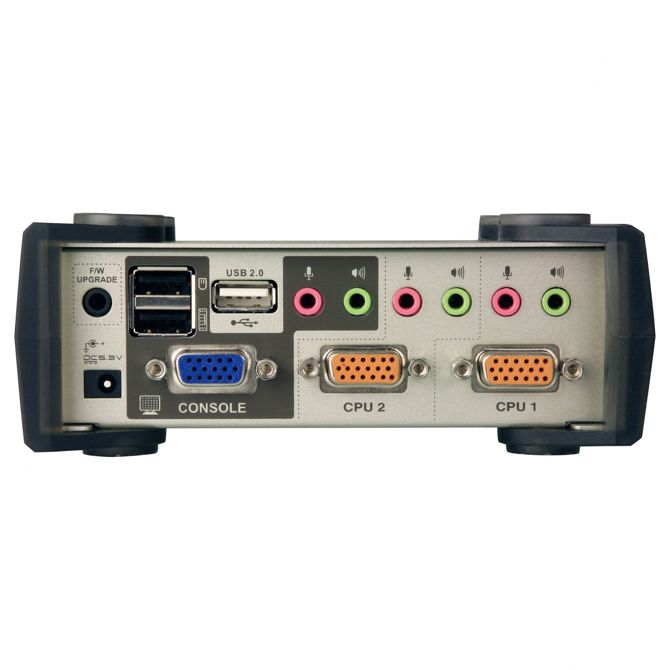 Namizno KVM stikalo DATA 2-portno USB - PS/2 VGA KVM stikalo z zvokom in USB 2.0 vozliščem (KVM kabli priloženi) ATEN 3