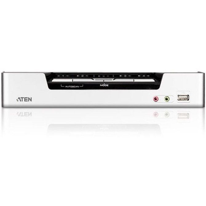 Namizno KVM stikalo DATA 4-portno USB HDMI KVM stikalo z zvokom in USB 2.0 zvezdiščem (KVM kabli priloženi) ATEN 3