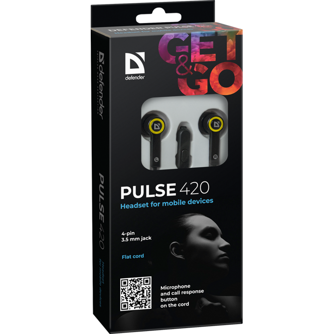 Defender Pulse 420 (63421) 2.0 črne/rumene,mobilne slušalke z mikrofonom 5