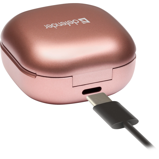 Slušalke Defender Twins 910 (63911) bluetooth 5.1, oranžne TWS slušalke s ponilnim etuijem 4