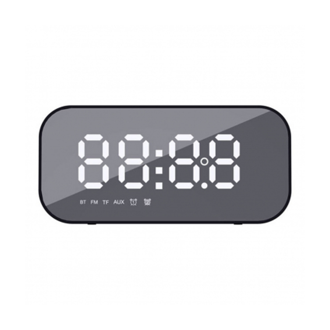 Digitalna ura Havit M3, Bluetooth zvočnik, budilka, ogledalo, termometer, radio, črne barve 2