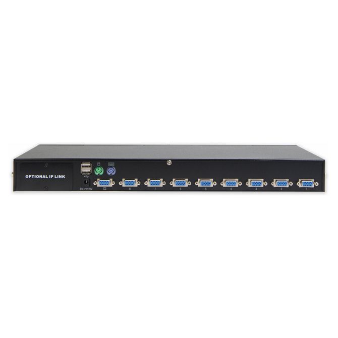 Digitus 8-portno kombinirano KVM stikalo, 1 uporabnik, 8 računalnikov, reža za IP modul DIGITUS Professional 2