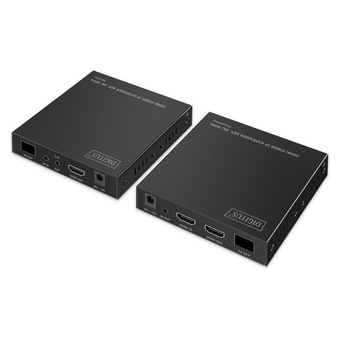 DIGITUS HDMI podaljšek Fiber IP 4K/60Hz črne barve 2