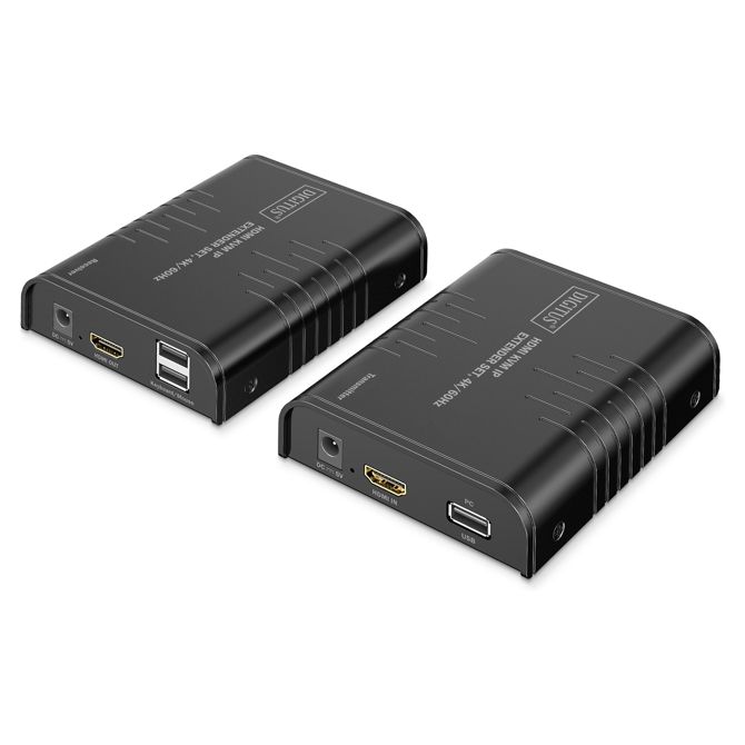 DIGITUS HDMI KVM podaljšek 4K/60Hz črne barve 2