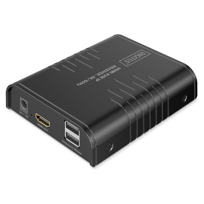 DIGITUS HDMI KVM IP sprejemnik 4K/60Hz črne barve 2