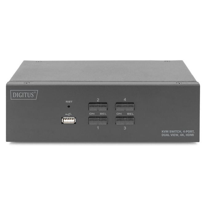 DIGITUS KVM stikalo 4-portno dvojno zaslon 4K HDMI 3
