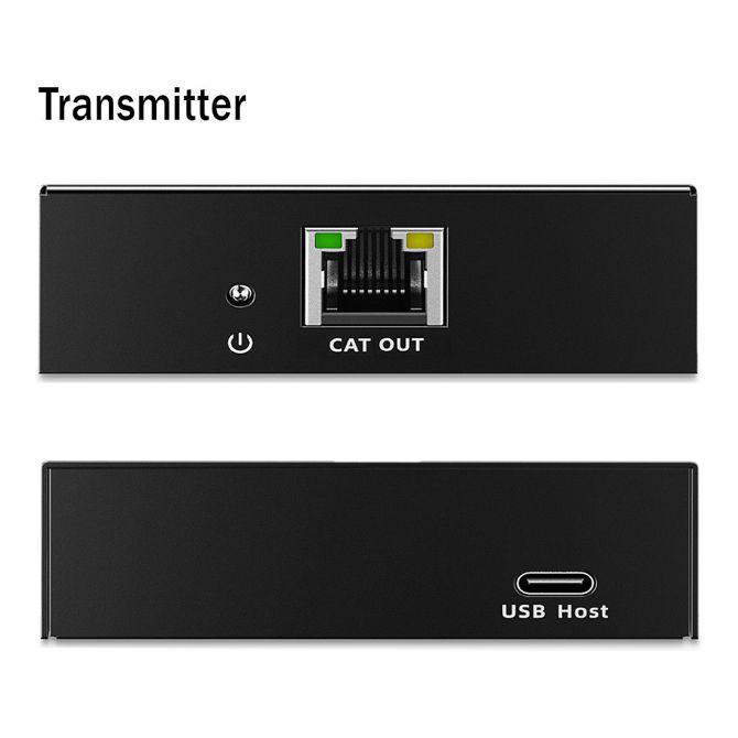 DIGITUS USB podaljševalnik 3xUSB-A 1xUSB-C s CAT kablom črne barve 3