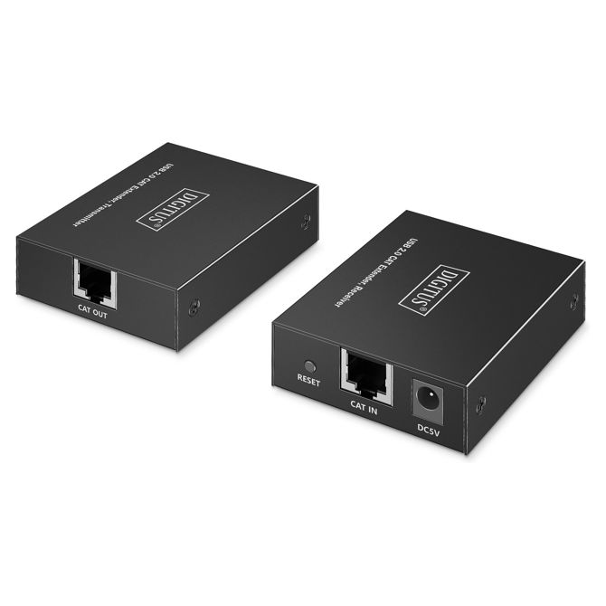 DIGITUS USB podaljšek 4xUSB-A 150m s CAT6 črne barve 4