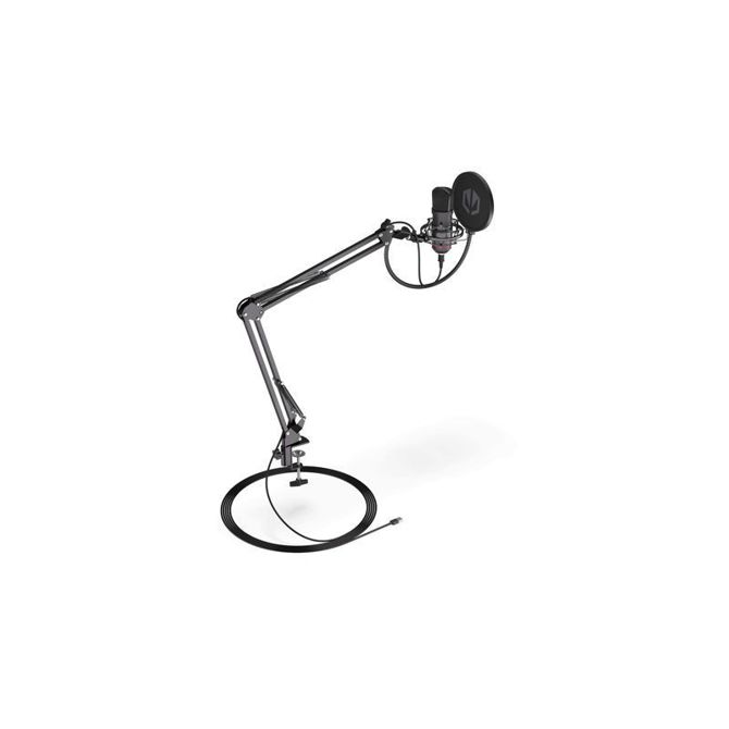Mikrofon Endorfy Solum USB kondenzatorski, kardioid, z boom arm stojalom, pop filtrom, črn 4