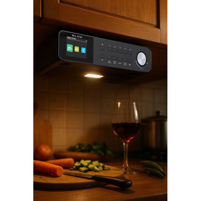 Viseči kuhinjski radio BLOW DAB+, FM, Bluetooth, LCD zaslon, LED luč, črne barve 3