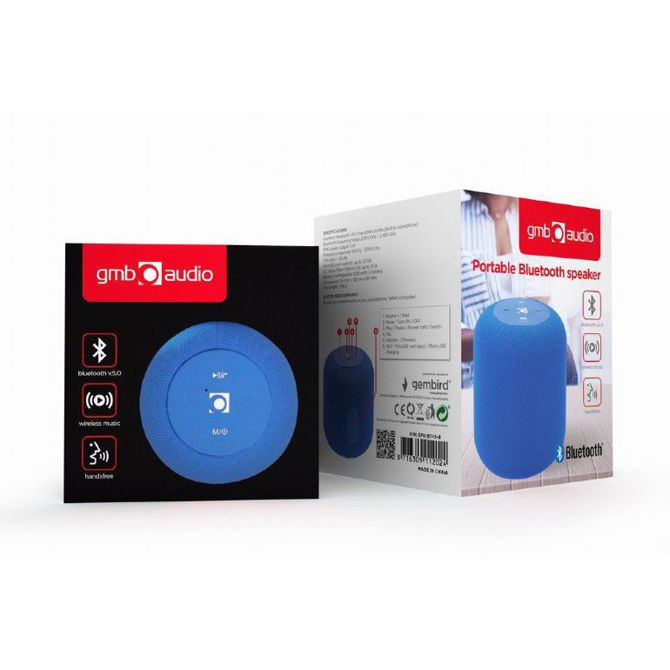 Bluetooth zvočnik Gembird SPK-BT-15-B BT, moder 2