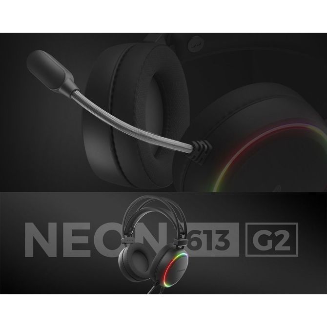 Slušalke Genesis NEON 213 žične, 2.0 stereo zvok, mikrofon, RGB LED osvetlitev, nadzor glasnosti, črne 5
