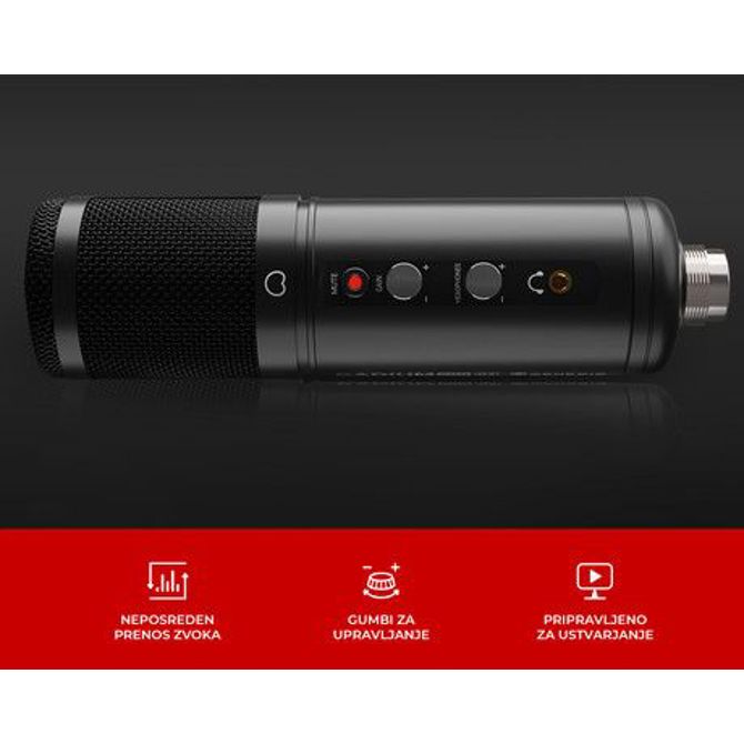 GENESIS RADIUM 600 G2 profesionalni mikrofon, namizni / studijski, 48kHz, gumbi za upravljanje, gumb MUTE, jack 3.5mm, USB Type-C, PC / Mac OS, črn 3