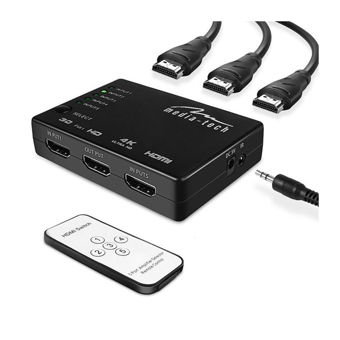 HDMI stikalo 5x HDMI 4K Media-Tech MT 5207 2