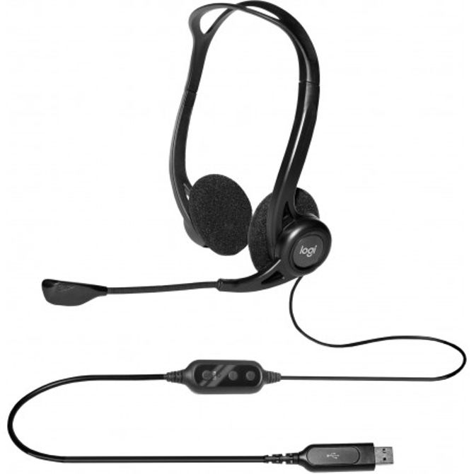 Slušalke Logitech 960 žične, on-ear, vgrajen mikrofon, pisarniške, črne 3