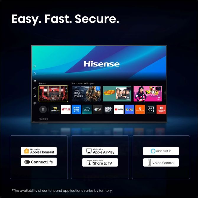Televizor Hisense 50E7S, 126 cm (50), 4K QLED, Dolby Vision Atmos, VIDAA Smart TV 4