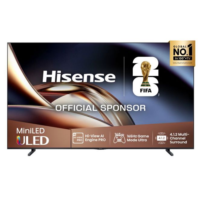 Televizor Hisense 100U8Q, 254 cm (100), 4K ULED Mini LED PRO, 165 Hz, Dolby Vision Atmos, VIDAA Smart TV 6