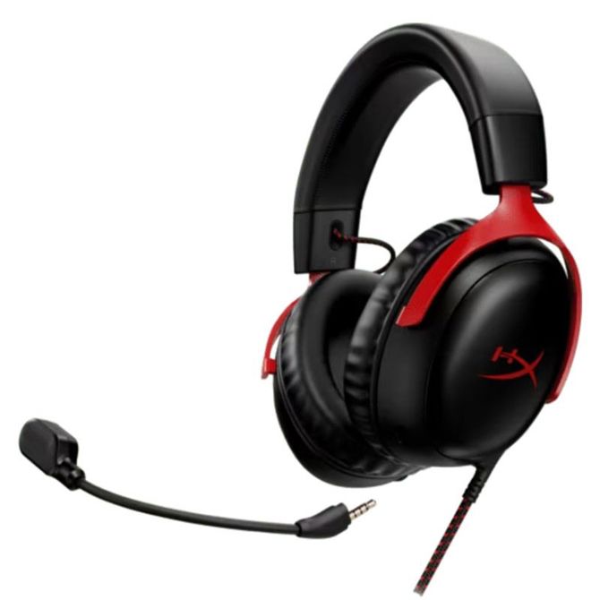HP HyperX Cloud III Gaming 3.5mm/USB-C/USB-A 7.1 z mikrofonom črne-rdeče slušalke 2