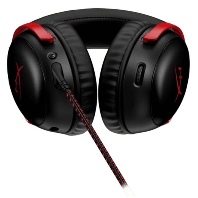 HP HyperX Cloud III Gaming 3.5mm/USB-C/USB-A 7.1 z mikrofonom črne-rdeče slušalke 727A9AA 3