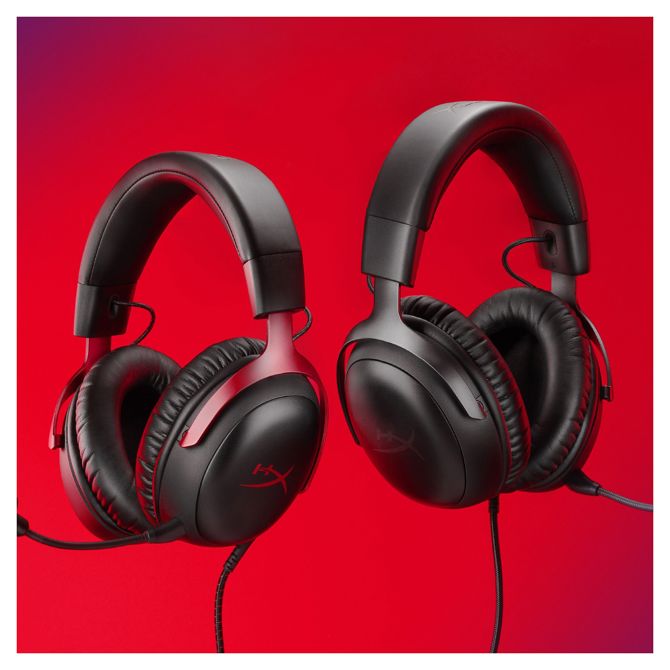 HP HyperX Cloud III Gaming Headset/7.1 Sound/DTS Headphone:X/Spatial Sound/Over-Ear - schwarz/rot 3